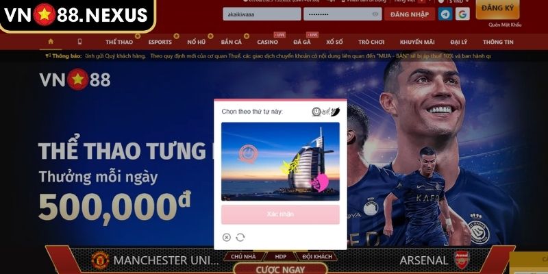 Đăng nhập VN88 trên app