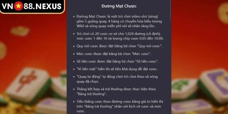 Cập nhật luật chơi Đường Mạc Chược VN88
