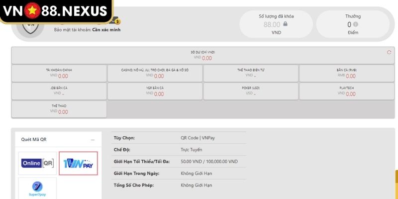 Quy định dành cho thủ tục nạp tiền VN88 thành công